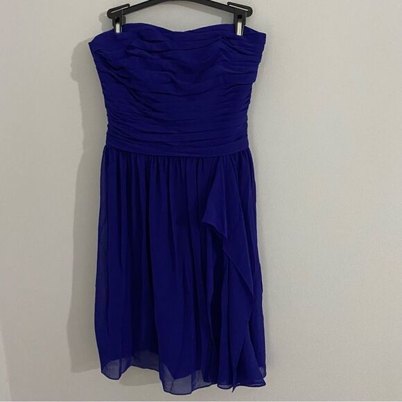 Lauren Ralph Lauren Evening Women’s Ruched Blue Mini Summer Strapless Dress - Picture 1 of 4